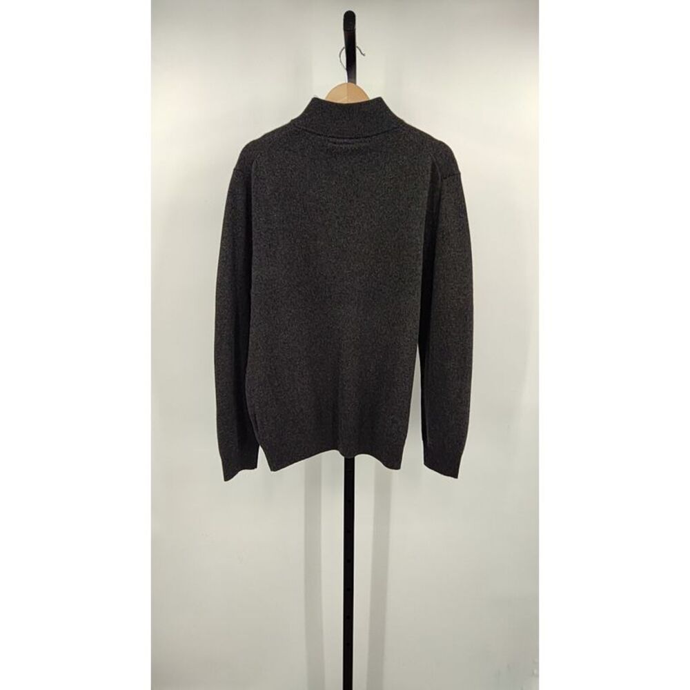 Quince Mongolian Cashmere Quarter Zip Sweater Charcoal Sleeved Top L - Picture 2 of 2